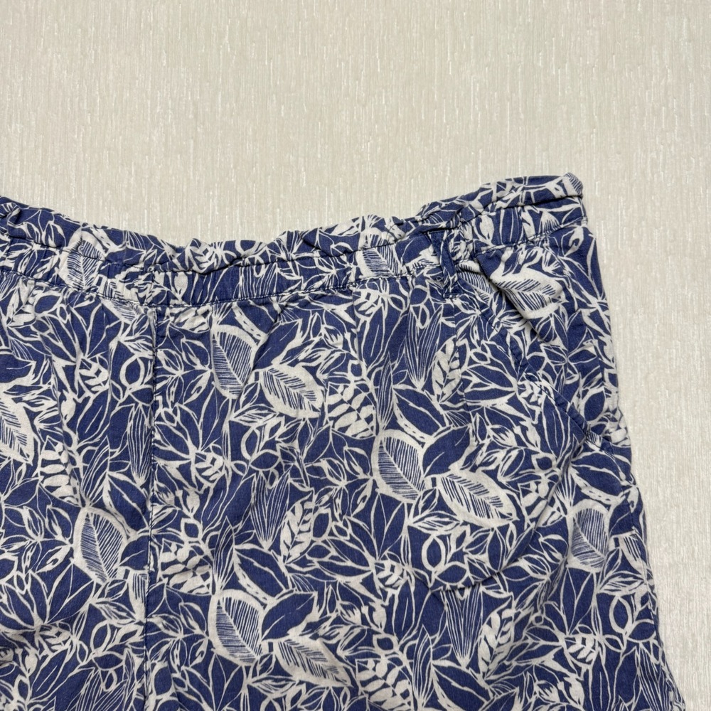 ANA New Approach Paperbag Shorts Linen Blend Women 3X Blue Floral Tropical Vaca - Picture 3 of 15